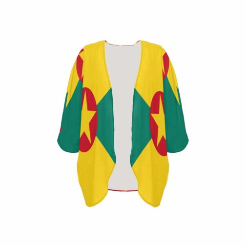 Grenada Flag Women’s Kimono Chiffon Cover Up