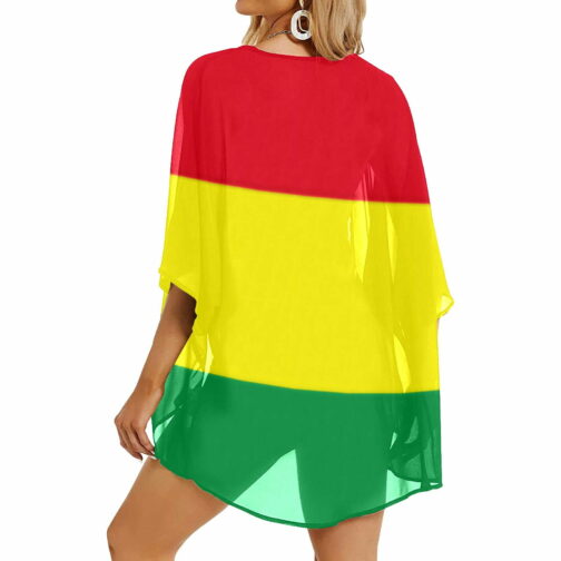 Rasta Flag Women's Kimono Chiffon Cover Up