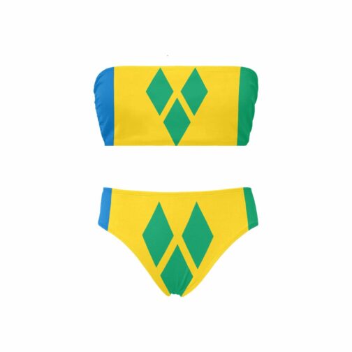 Saint Vincent and The Grenadines Flag Chest Wrap Bikini Swimsuit