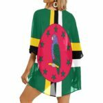 Dominica Flag Women’s Kimono Chiffon Cover Up