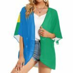 Saint Vincent & The Grenadines Flag Women’s Kimono Chiffon Cover Up
