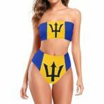 Barbados Flag Chest Wrap Bikini Swimsuit