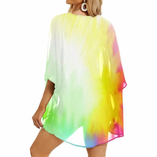 Tie Dye Women's Kimono Chiffon Cover Up