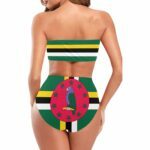 Dominica Flag Chest Wrap Bikini Swimsuit