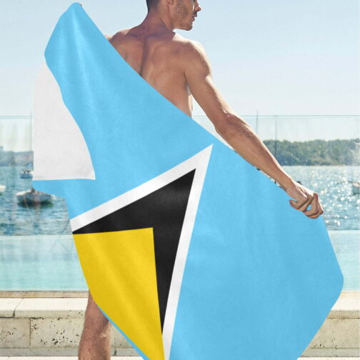 Saint Lucia Flag Beach Towel 32" x 71"