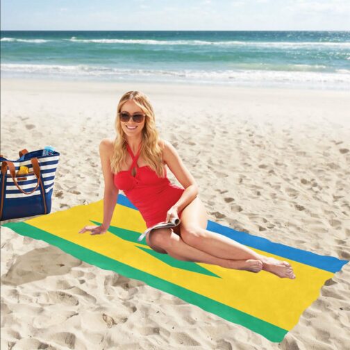 Saint Vincent and the Grenadines Flag Beach Towel 32" x 71"