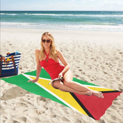 Guyana Flag Beach Towel 32" x 71"