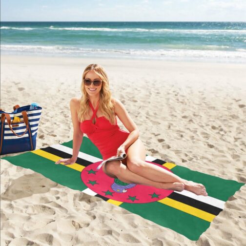 Dominica Flag Beach Towel 32" x 71"