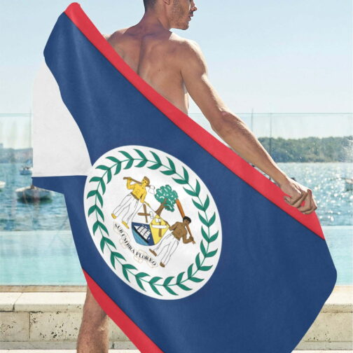 Belize Flag Beach Towel 32" x 71"