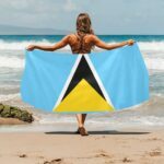 Saint Lucia Flag Beach Towel 32" x 71"