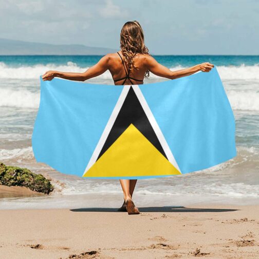 Saint Lucia Flag Beach Towel 32" x 71"