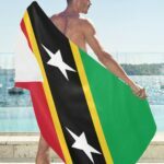 Saint Kitts and Nevis Flag Beach Towel 32" x 71"