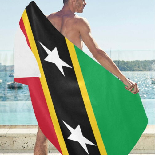 Saint Kitts and Nevis Flag Beach Towel 32" x 71"