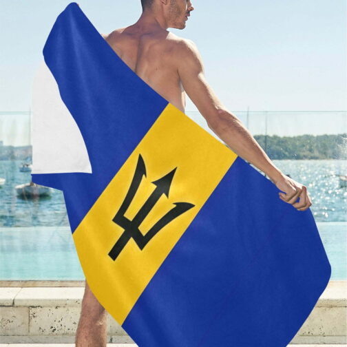 Barbados Flag Beach Towel 32" x 71"