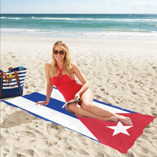 Cuba Flag Beach Towel 32" x 71"