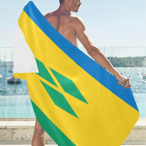 Saint Vincent and the Grenadines Flag Beach Towel 32" x 71"