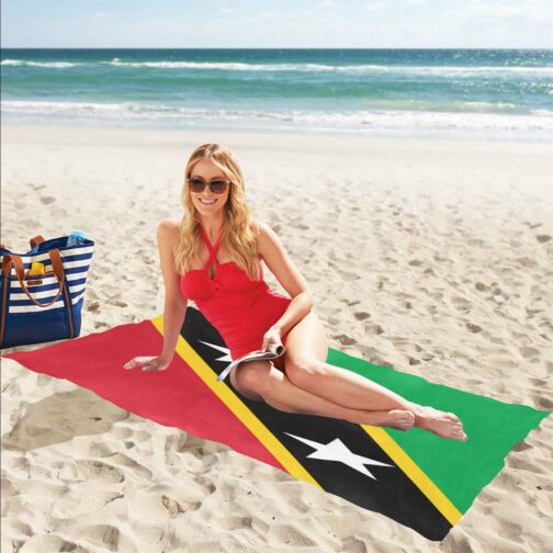 Saint Kitts and Nevis Flag Beach Towel 32" x 71"
