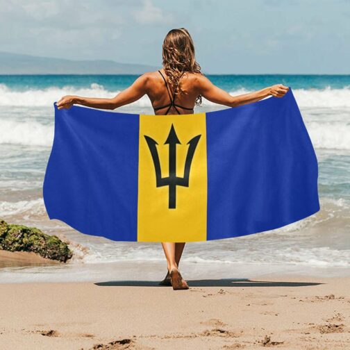 Barbados Flag Beach Towel 32" x 71"