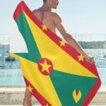 Grenada Flag Beach Towel 32" x 71"