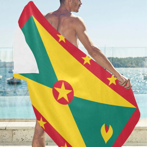 Grenada Flag Beach Towel 32" x 71"