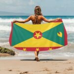 Grenada Flag Beach Towel 32" x 71"
