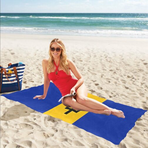 Barbados Flag Beach Towel 32" x 71"