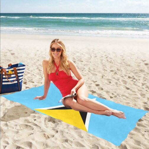 Saint Lucia Flag Beach Towel 32" x 71"