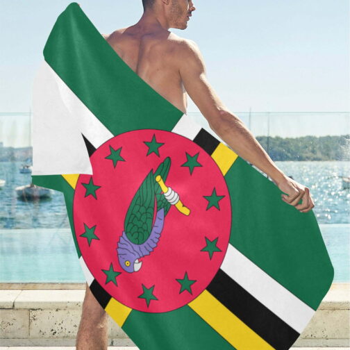 Dominica Flag Beach Towel 32" x 71"