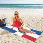 Dominica Republic Flag Beach Towel 32" x 71"