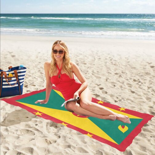 Grenada Flag Beach Towel 32" x 71"
