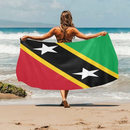 Saint Kitts and Nevis Flag Beach Towel 32" x 71"