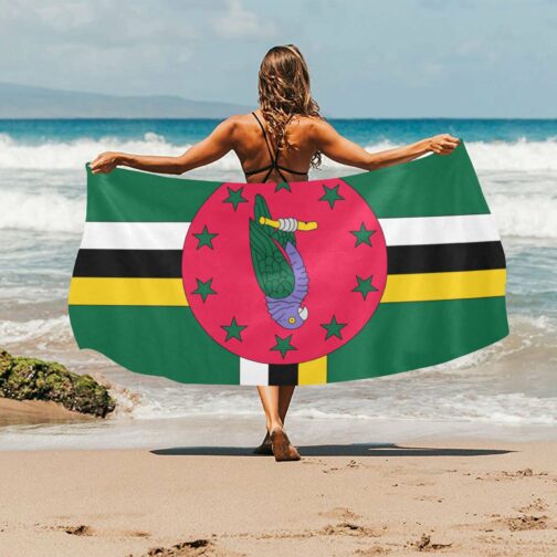 Dominica Flag Beach Towel 32" x 71"