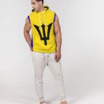 Barbados Flag Mens Sleeveless Hoodie