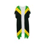 Jamaica Flag Back Print Mid-Length Chiffon Cover Up