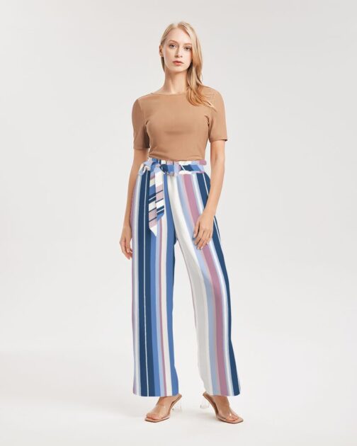 Beach Stripe Women's High-Rise Wide Leg Pants