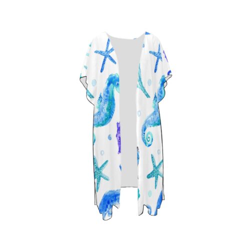 Ocean Seahorse Mid-Length Chiffon Cover Up