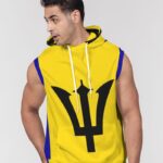 Barbados Flag Mens Sleeveless Hoodie