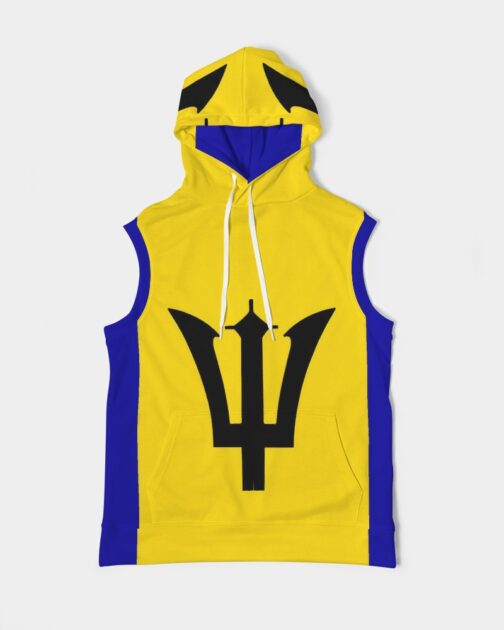 Barbados Flag Mens Sleeveless Hoodie