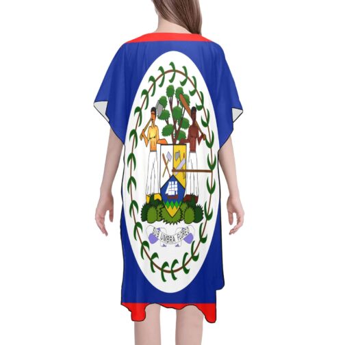 Belize Flag Mid-Length Chiffon Cover Up