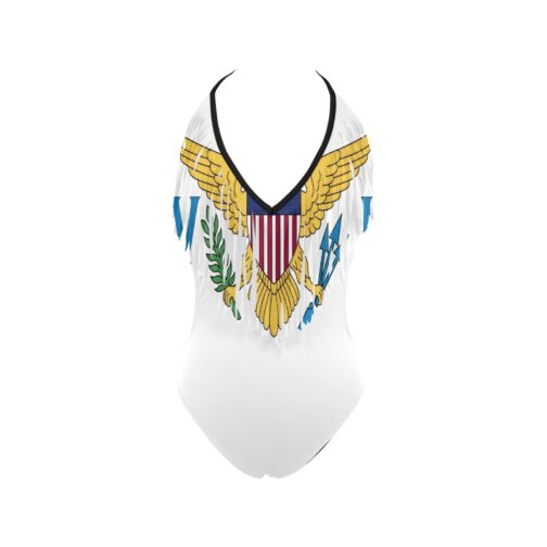 US Virgin Islands Flag Women’s Fringe One Piece Swimsuit