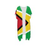 Guyana Flag Back Print Mid-Length Chiffon Cover Up