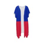 Haiti Flag Print Mid-Length Chiffon Cover Up