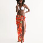 Paradise Floral Deep Orange Swim Cover Up