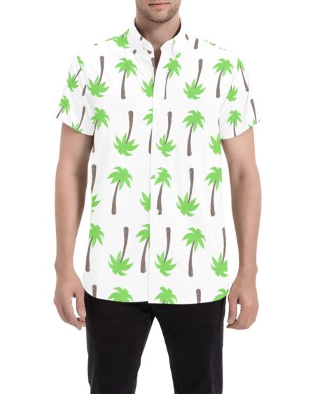 Palm Tree Pattern Men's Shirt (White)