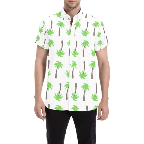 Palm Tree Pattern Men's Shirt (White)