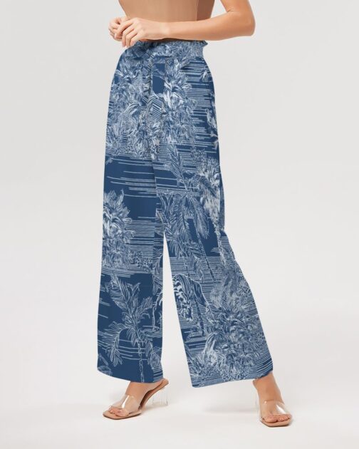 Blue Tiger Scene Women’s High-Rise Wide Leg Pants
