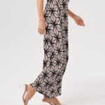Pink Leaf Geo Women’s High-Rise Wide Leg Pants