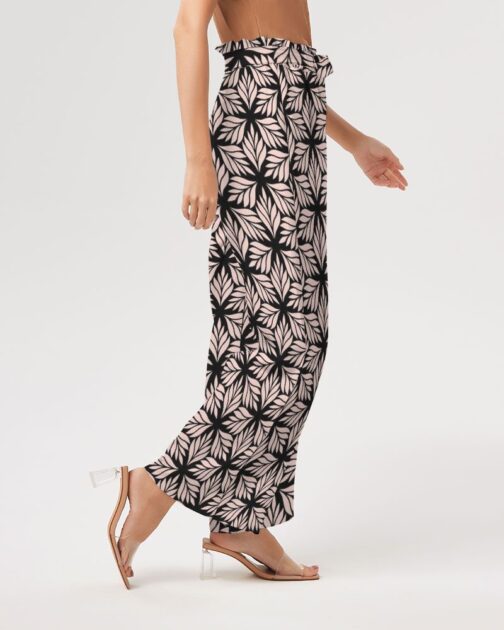 Pink Leaf Geo Women’s High-Rise Wide Leg Pants