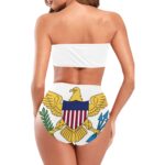 US Virgin Islands Flag Chest Wrap Bikini Swimsuit
