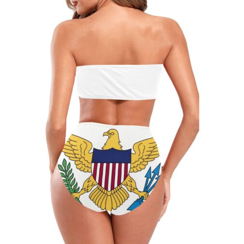US Virgin Islands Flag Chest Wrap Bikini Swimsuit